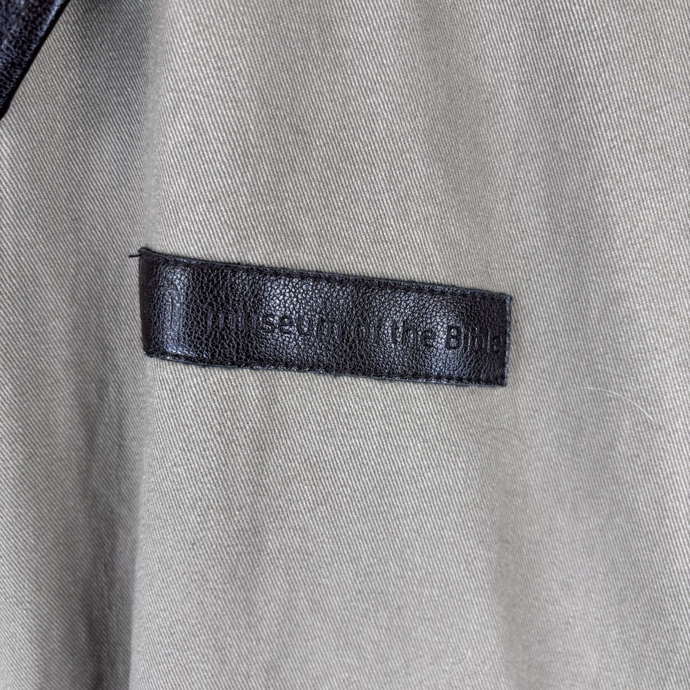 Museum Of the Bible Jacket Mens Medium Tan Cotton Bomber Full Zip - Picture 3 of 8